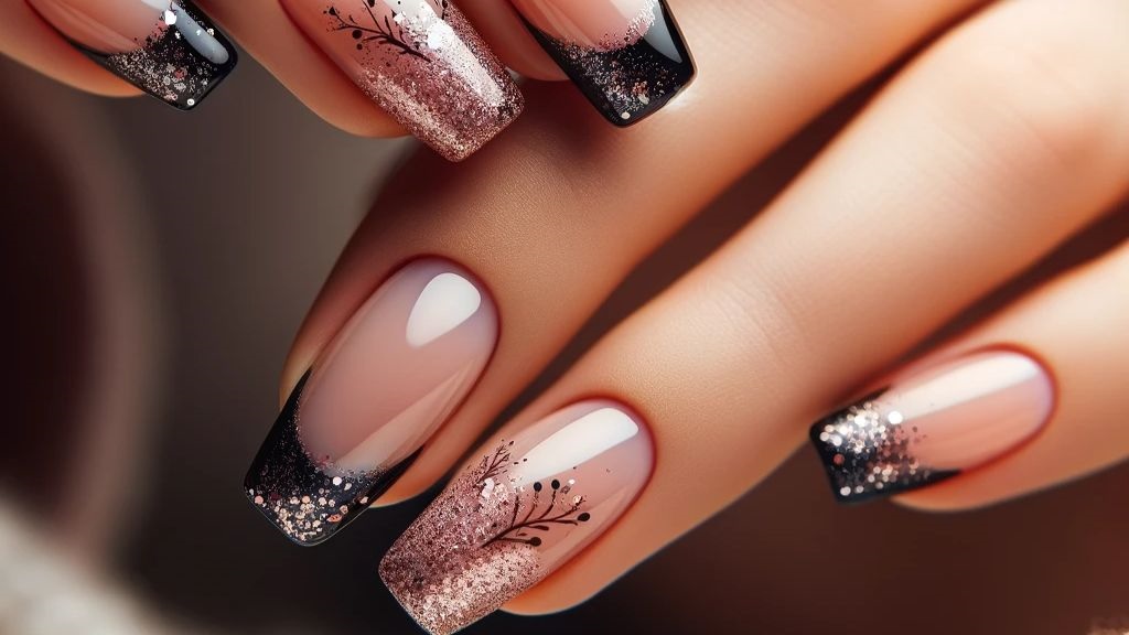 what-is-french-manicure-black-nails-design